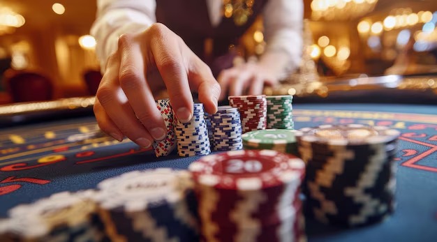 agen77bet BandarQ lobby showing multiple active tables with stake levels and player counts